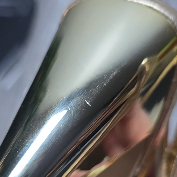 SOLD | Michael Kors | Electra Slingback Gold Leather, Pointed Toe Stacked *NWOB - Picture 11 of 13